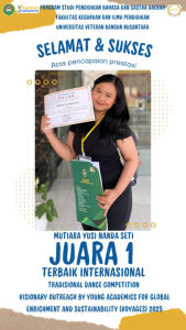 Mahasiswi Prodi Pendidikan Bahasa dan Sastra Daerah, FKIP, Univet Bantara Raih  Juara 1 Lomba Traditional Dance Competition Tingkat Internasional